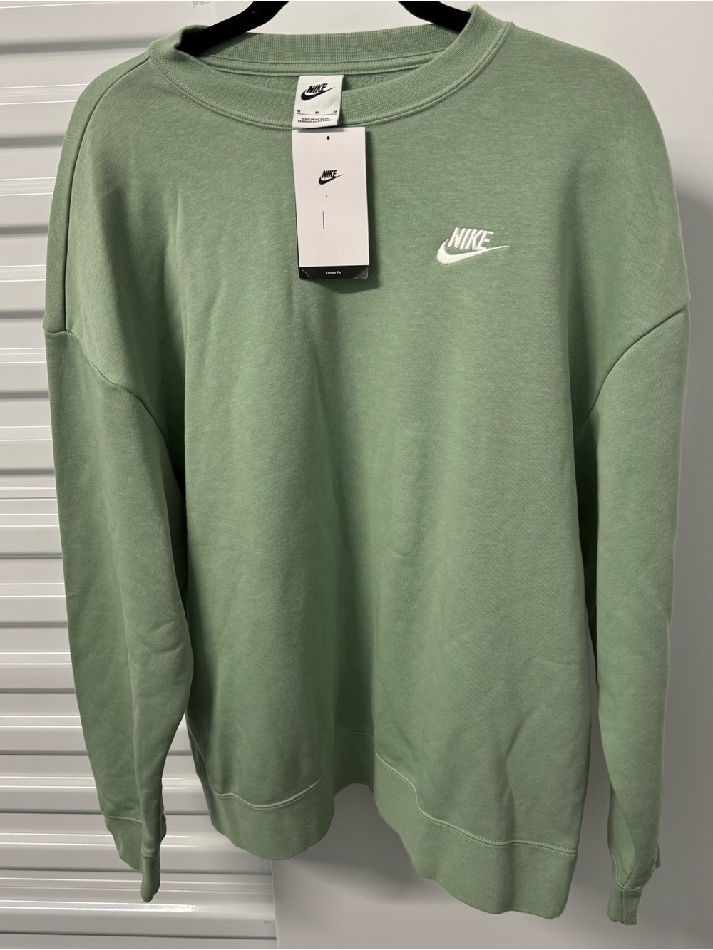 Nike Women’s Club Fleece Crewneck Sweatshirt, Mint Green, Size Medium